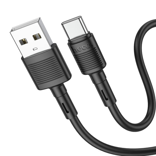 Daten- und Ladekabel USB-A - USB-C HOCO X83 Victory, 20W, 1m, Schwarz