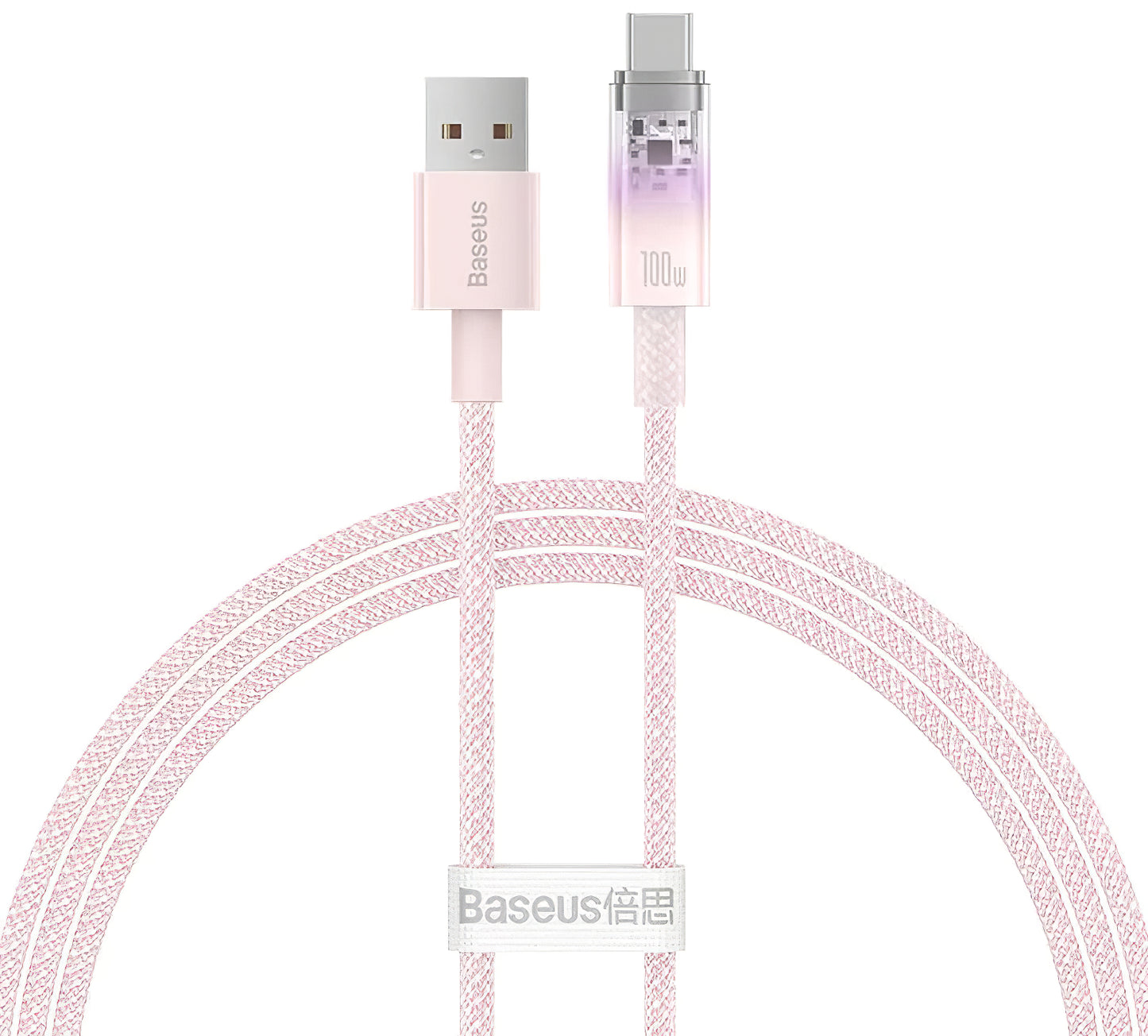 Daten- und Ladekabel USB-A - USB-C Baseus Explorer, 100 W, 1 m, Pink CATS010404