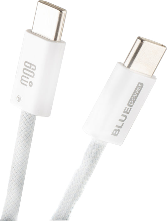 Daten- und Ladekabel USB-C - USB-C Blue Power NB-Q273, 60W, 1m, Weiß