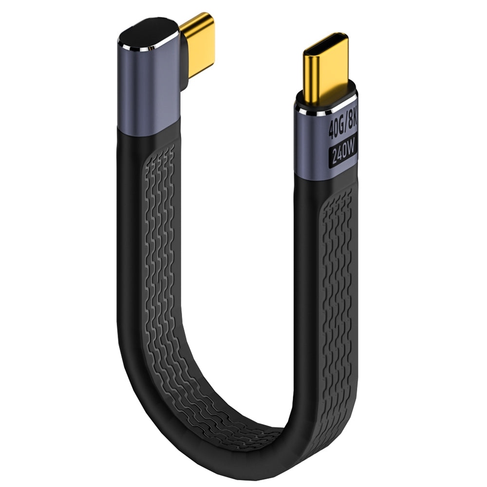 USB-C Daten- und Ladekabel - USB-C OEM Angled 8K Video Version 3, 240W, 0.15m, Schwarz