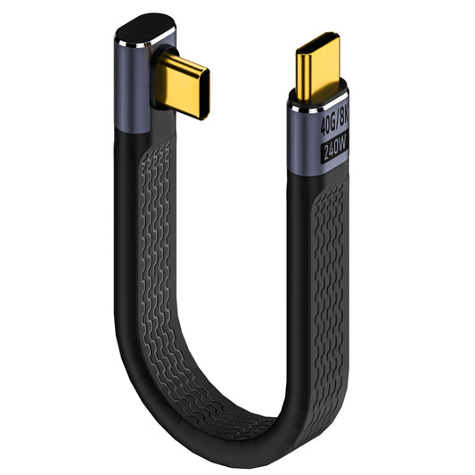 USB-C Data and Charging Cable - USB-C OEM Angled 8K Video, 240W, 0.15m, Black