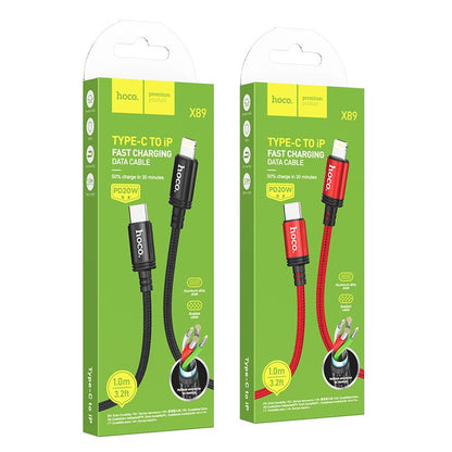 USB-C - Lightning Daten- und Ladekabel HOCO X89, 20W, 1m, Schwarz