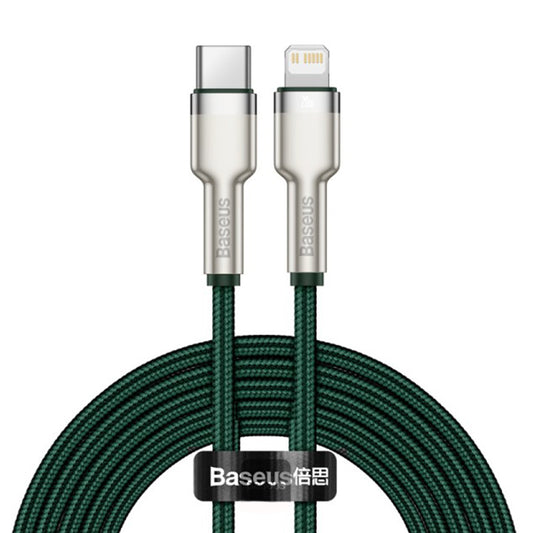 USB-C - Lightning Lade- und Datenkabel Baseus Cafule Metal Series, 20W, 2m, Grün CATLJK-B06
