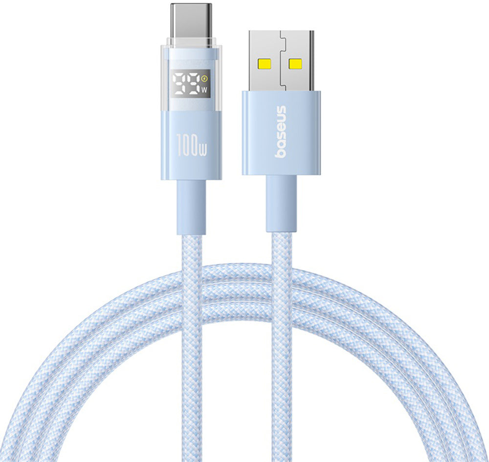 USB-A - USB-C Daten- und Ladekabel Baseus Display 2, 100W, 1m, Blau P10382701311-00