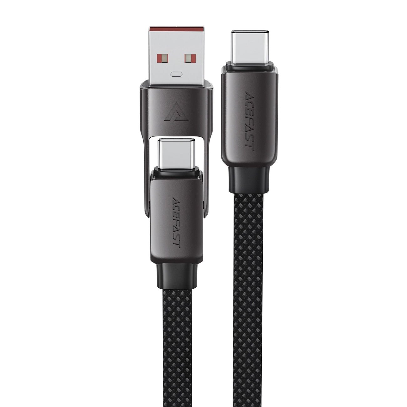 Daten- und Ladekabel USB-C - USB-A / USB-C Acefast C13-05, 60W, 0.2m, Schwarz