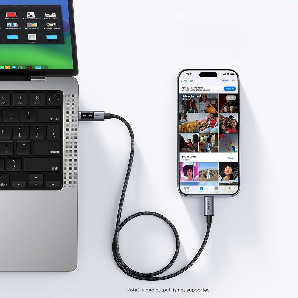USB-C Data and Charging Cable - USB-C UGREEN L509, 100W, 0.5m, Gray