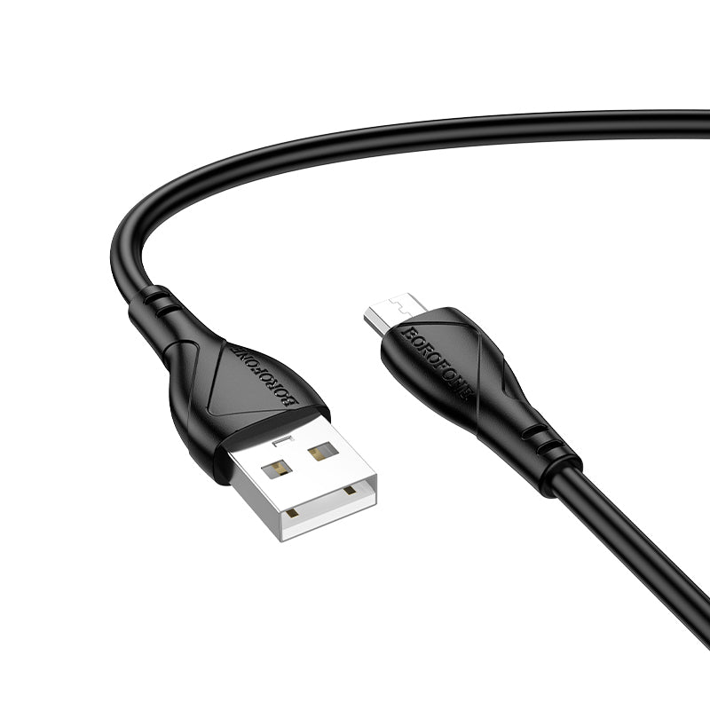 Daten- und Ladekabel USB-A - microUSB Borofone BX121 Energy, 18W, 1m, Schwarz