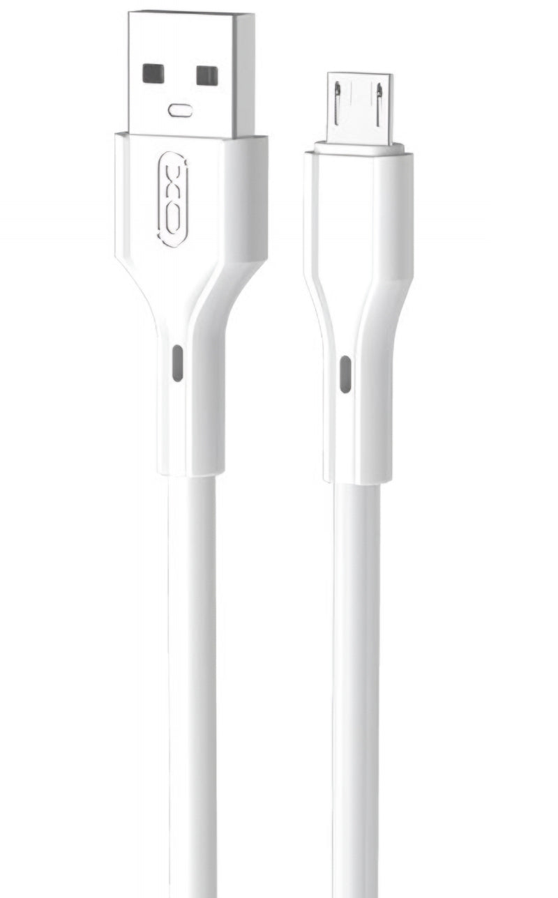 Daten- und Ladekabel USB-A - microUSB XO Design NB230, 18W, 1m, Weiß