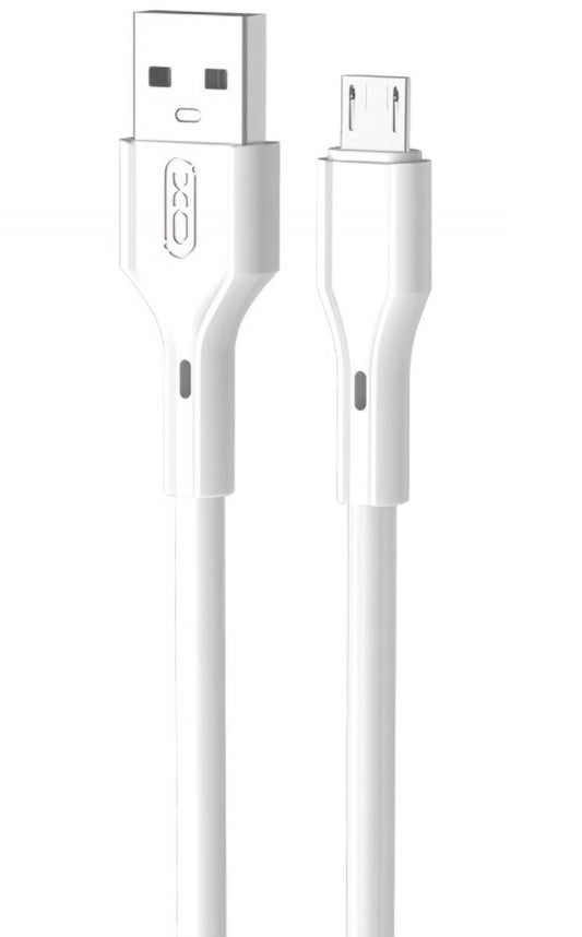 Daten- und Ladekabel USB-A - microUSB XO Design NB230, 18W, 1m, Weiß