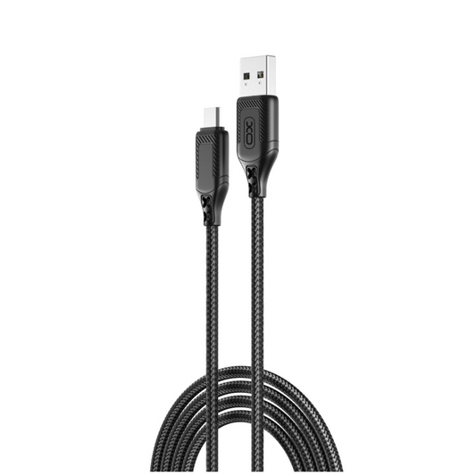 Daten- und Ladekabel USB-A - microUSB XO Design NB235, 18W, 1m, Schwarz