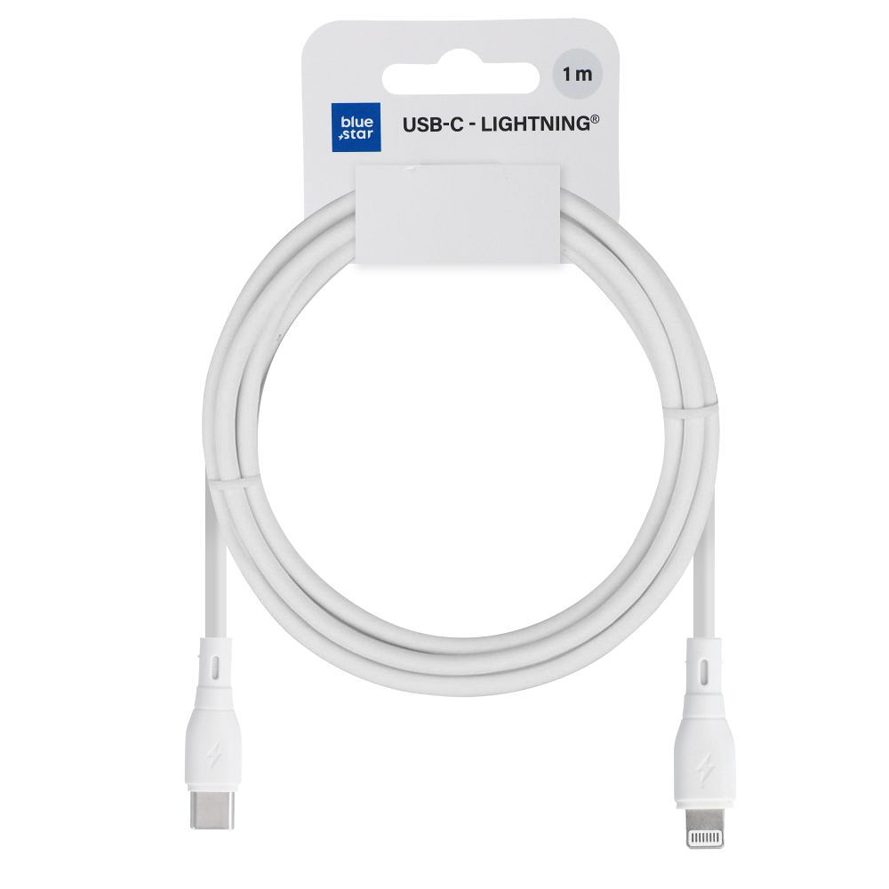Daten- und Ladekabel USB-C - Lightning Blue Star Eco, 27W, 1m, Weiß