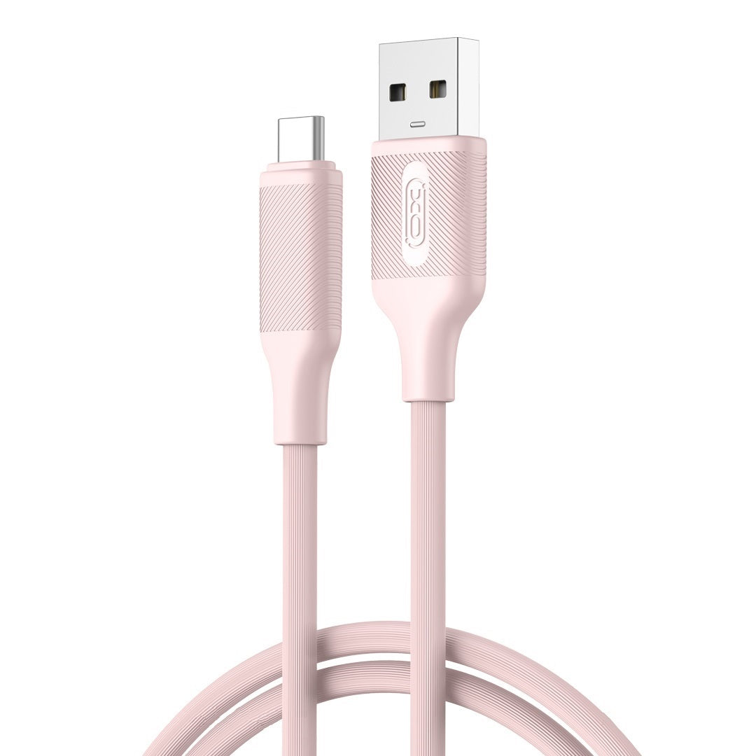 USB-A to USB-C Data and Charging Cable XO Design NB265, 18W, 1m, Pink