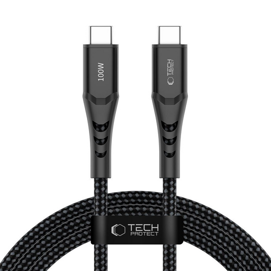 USB-C Daten- und Ladekabel - USB-C Tech-Protect UB11T Ultraboost, 100W, 2m, Schwarz