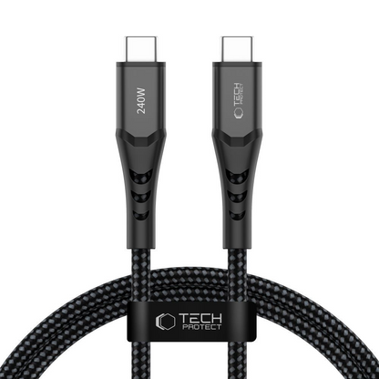 USB-C Data and Charging Cable - USB-C Tech-Protect UB11T Ultraboost, 240W, 1m, Black