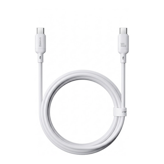 USB-C zu USB-C Daten- und Ladekabel Baseus Silky, 100W, 2m, Weiß