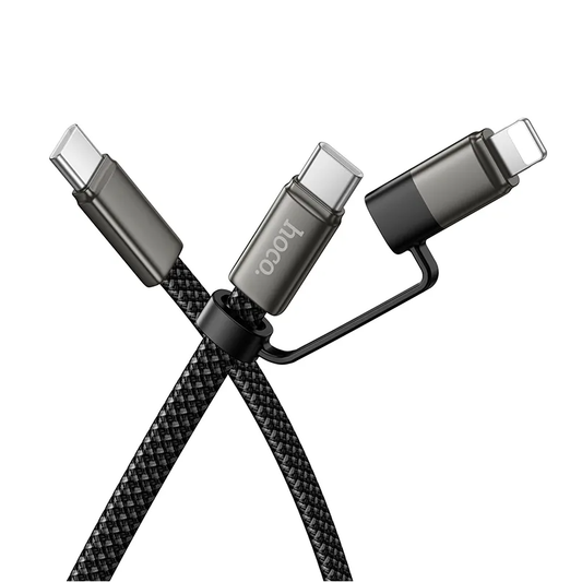 Daten- und Ladekabel USB-C - Lightning / USB-C HOCO X125, 60W, 1m, Schwarz