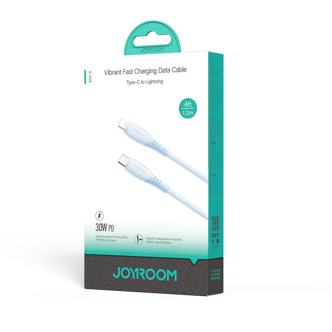 Daten- und Ladekabel USB-C - Lightning Joyroom S-A59 Vibrant, 30W, 1,2m, Blau