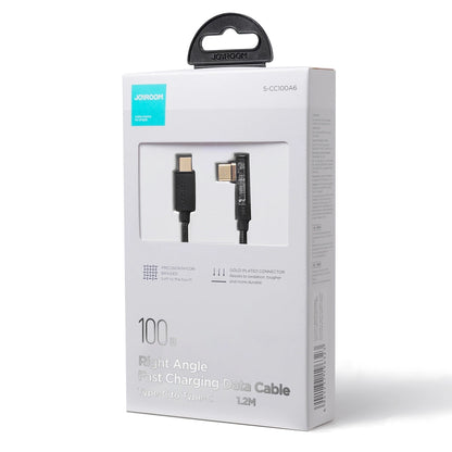 USB-C Data and Charging Cable - USB-C Joyroom S-CC100A6 Angled, 100W, 1.2m, Black