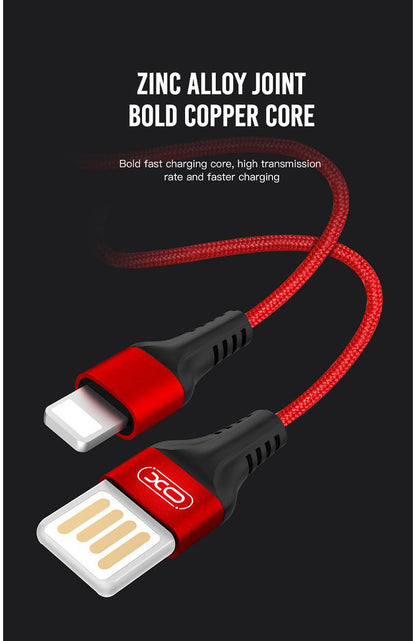 Daten- und Ladekabel USB-A - microUSB XO Design NB118, 18W, 1m, Rot