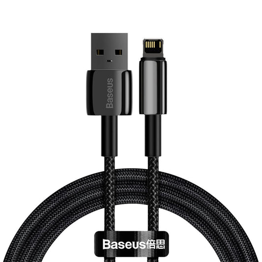 Daten- und Ladekabel USB-A – Lightning Baseus Tungsten Gold, 20 W, 1 m, Schwarz CALWJ-01