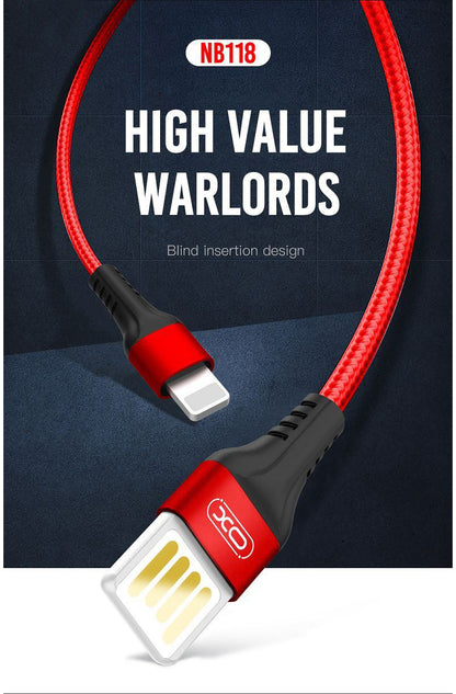 Daten- und Ladekabel USB-A - microUSB XO Design NB118, 18W, 1m, Rot