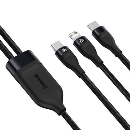 USB-C - Lightning / USB-C Baseus Flash Series 2in1 Daten- und Ladekabel, 100W, 1,2m, Schwarz CA1T2-F01