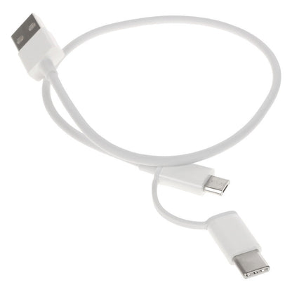 Daten- und Ladekabel USB-A - microUSB / USB-C Xiaomi Mi 2in1, 18W, 0,3m, Weiß SJV4083TY