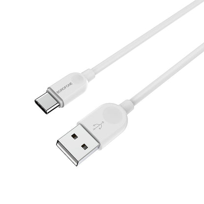 Daten- und Ladekabel USB-A - USB-C Borofone BX14 LinkJet, 18 W, 1 m, Weiß 