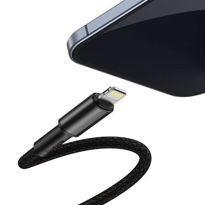 USB-C-Daten- und Ladekabel – Lightning Baseus High Density Braided, 20 W, 1 m, Schwarz CATLGD-01