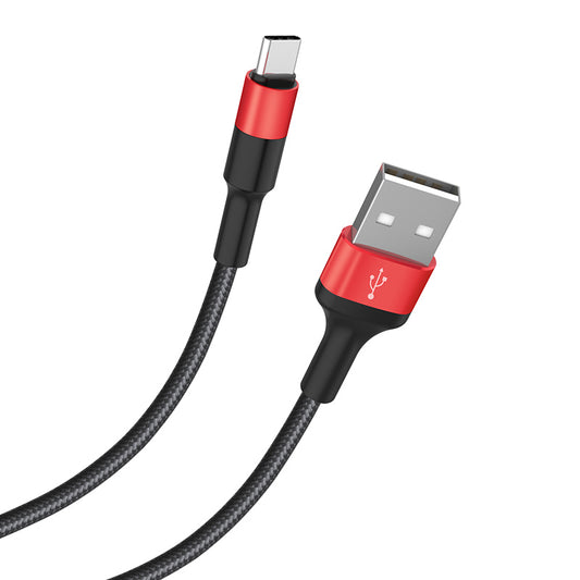 USB-A - USB-C Daten- und Ladekabel HOCO X26 Xpress, 18W, 1m, Schwarz Rot