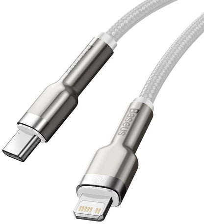 Daten- und Ladekabel USB-C – Lightning Baseus Cafule Metal Series, 20 W, 1 m, Weiß CATLJK-A02