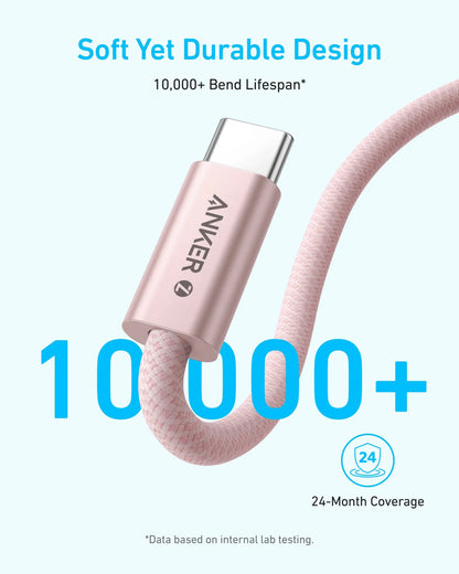 USB-C Daten- und Ladekabel - USB-C Anker Zolo, 240W, 1m, Schwarz A8060H11