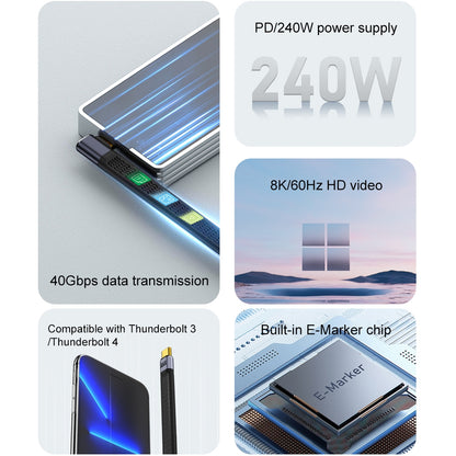 USB-C Daten- und Ladekabel - USB-C OEM Angled 8K Video Version 3, 240W, 0.15m, Schwarz
