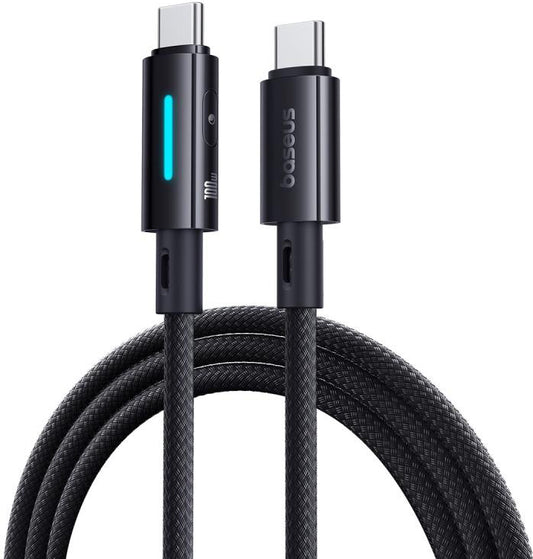 USB-C Daten- und Ladekabel - USB-C Baseus Lit Button Control, 100W, 2m, Schwarz P10379000121-01