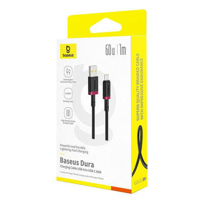 USB-A to USB-C Data and Charging Cable Baseus Dura Series, 60W, 2m, Red P10377802U01-03