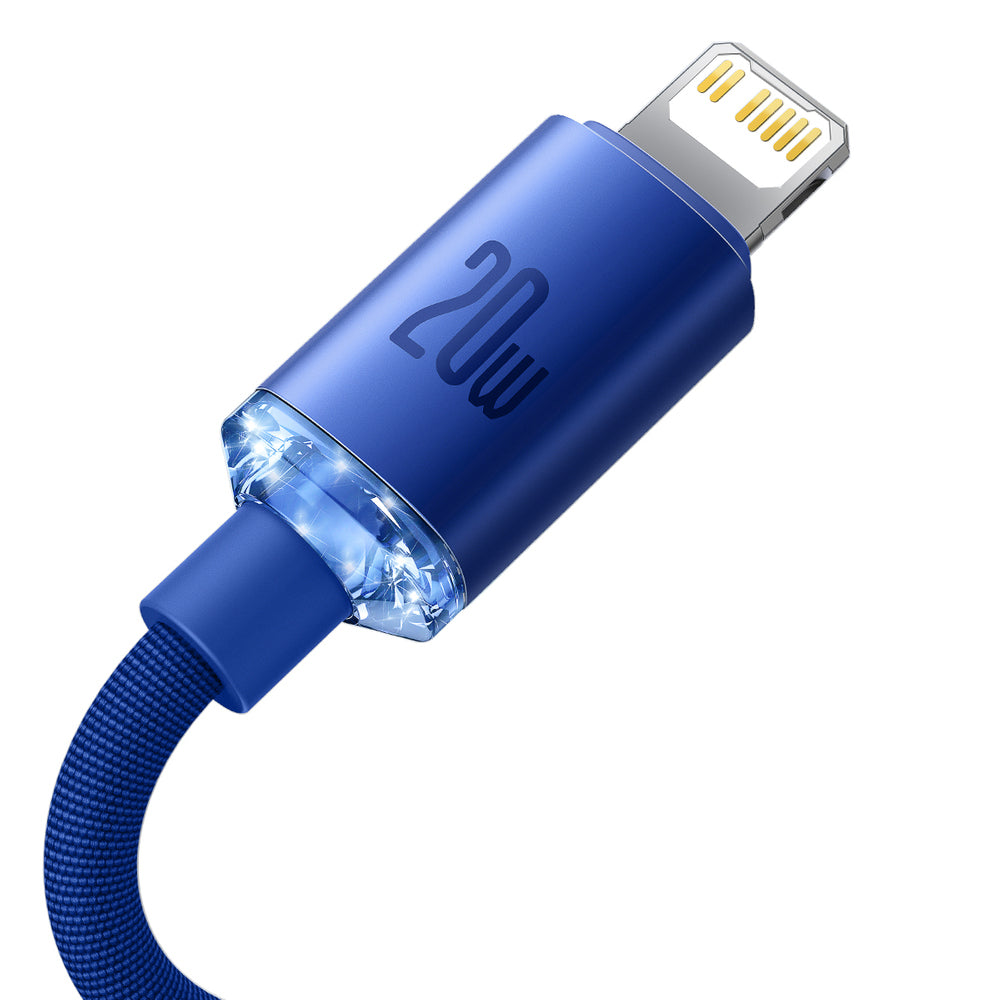 USB-C to Lightning Data and Charging Cable Baseus Crystal Shine Series, 20W, 1.2m, Blue CAJY000203