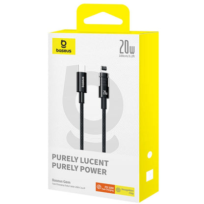 USB-C - Lightning Daten- und Ladekabel Baseus Gem, 20W, 1m, Schwarz P10373001111-00