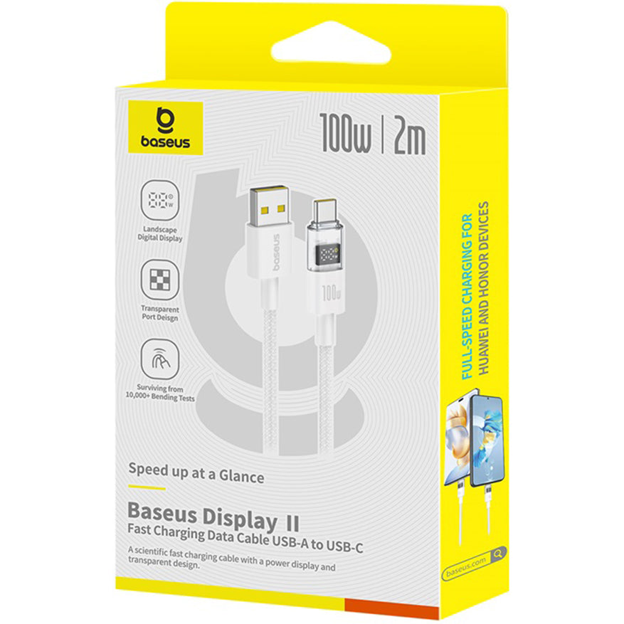 Daten- und Ladekabel USB-A - USB-C Baseus Display 2, 100W, 2m, Weiß P10382701211-01