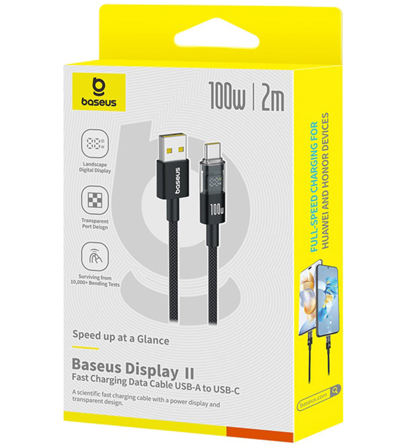 Daten- und Ladekabel USB-A - USB-C Baseus Display 2, 100W, 2m, Schwarz P10382701111-00