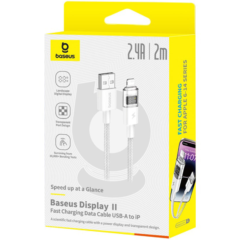 Daten- und Ladekabel USB-A - Lightning Baseus Display 2, 18W, 2m, Weiß P10382700211-01