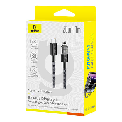 USB-C to Lightning Data and Charging Cable Baseus Display 2, 20W, 2m, Black P10382703121-01