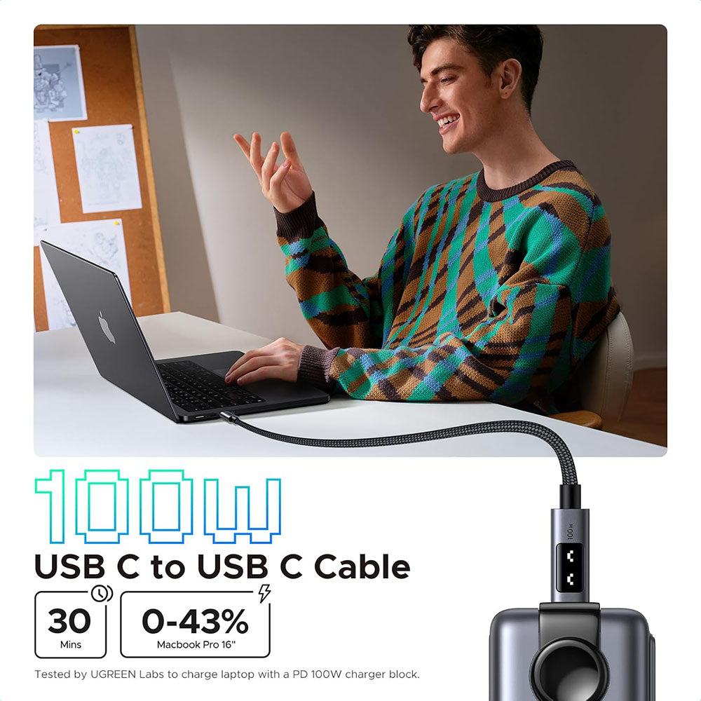 USB-C Data and Charging Cable - USB-C UGREEN L509, 100W, 0.5m, Gray