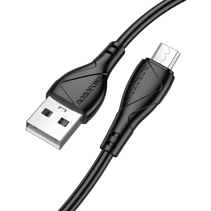 Daten- und Ladekabel USB-A - microUSB Borofone BX121 Energy, 18W, 1m, Schwarz