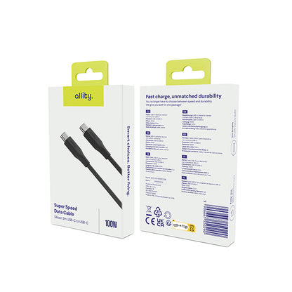 USB-C Data and Charging Cable - USB-C Allity. AUC-02, 100W, 1m, Black