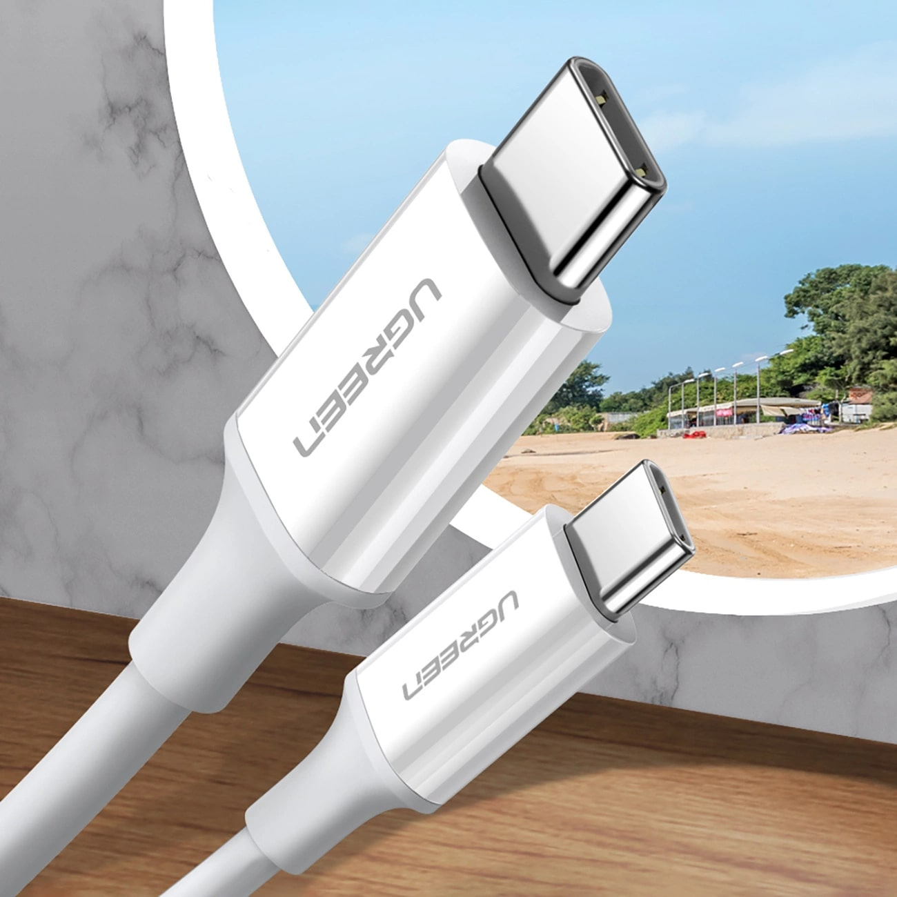 USB-C Daten- und Ladekabel - USB-C UGREEN US264, 60W, 0.5m, Weiß