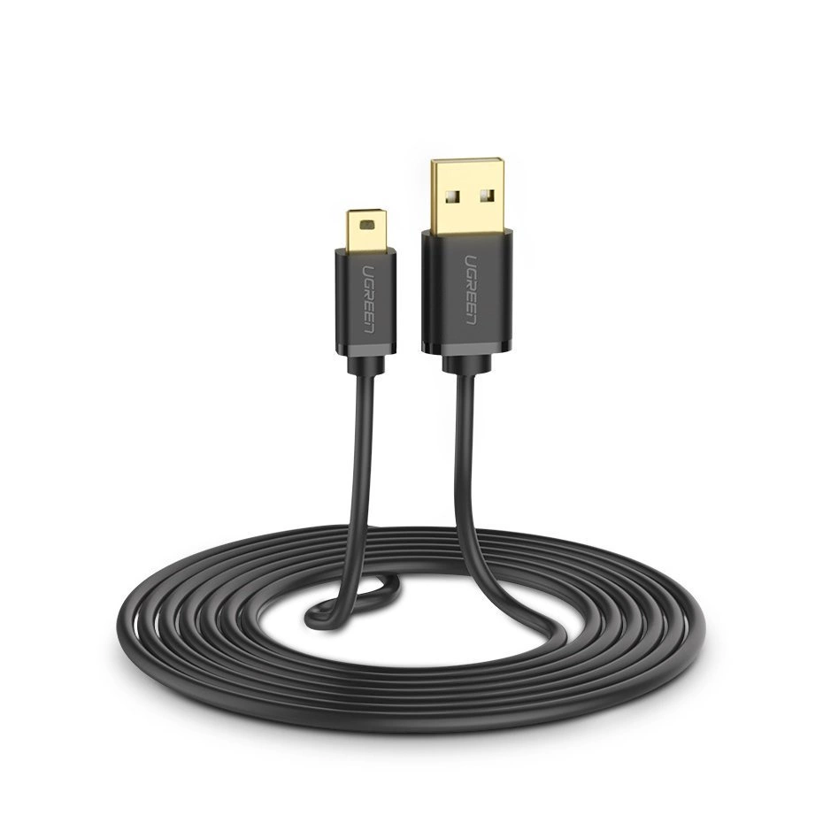 Daten- und Ladekabel USB-A - miniUSB UGREEN US132, 3m, Schwarz