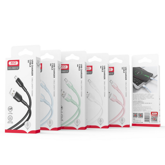 USB-A to Lightning Data and Charging Cable XO Design NB212, 18W, 1m, White