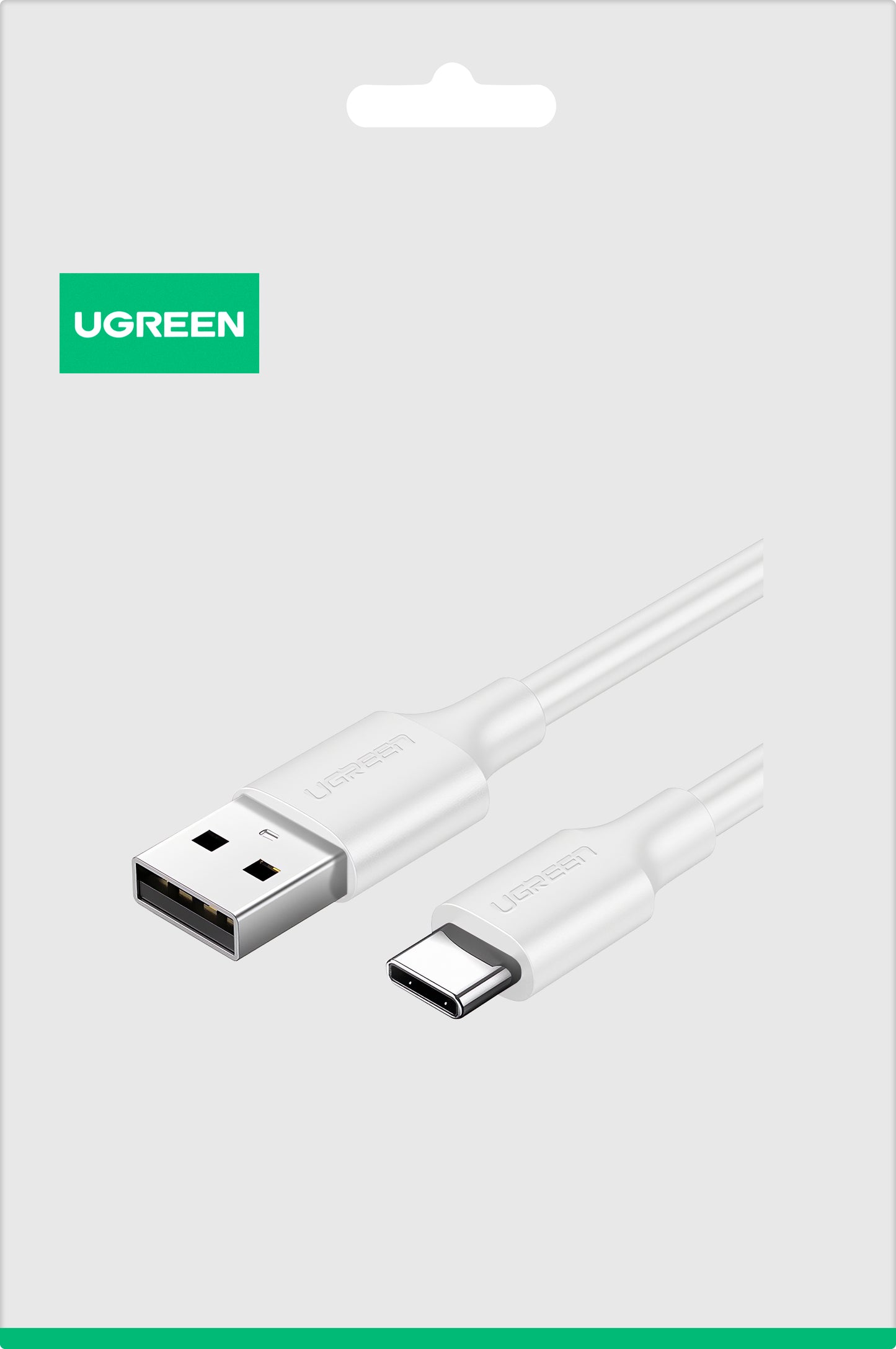 USB-A - USB-C Daten- und Ladekabel UGREEN US287, 18W, 1,5m, Weiß