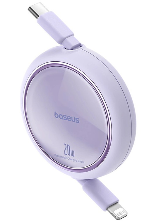 Daten- und Ladekabel USB-C - Lightning Baseus Free2Pull Mini Retractable, 20W, 1m, Lila P10364501511-00