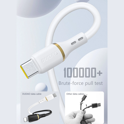 Daten- und Ladekabel USB-C - USB-C Dudao L25C, 30W, 1m, Weiß